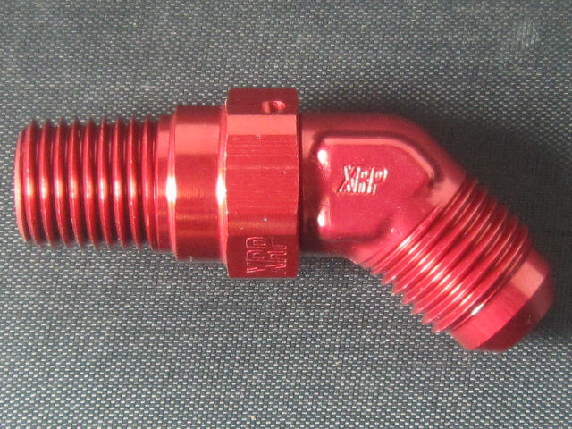 (image for) -12 45º Male Flare to 3/4 Pipe - Aluminum - Click Image to Close